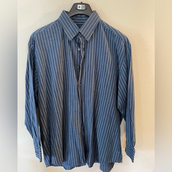 Perry Ellis | Shirts | Perry Ellis Dress Shirt Navy Grey | Poshmark